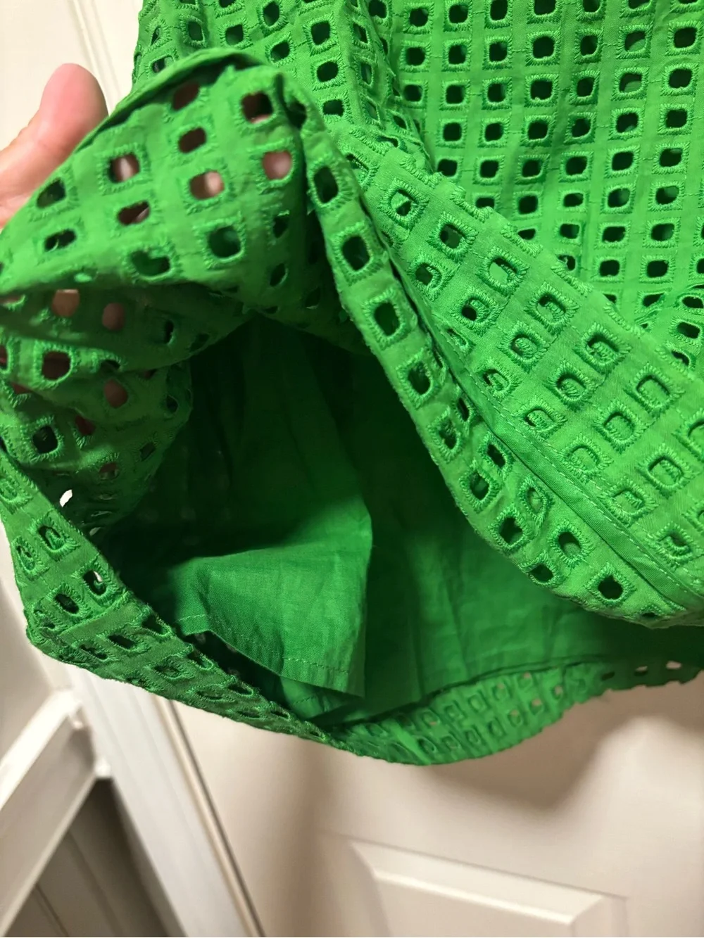 Kate Spade x Target Green Eyelet Crop Top Large Cotton Sleeveless